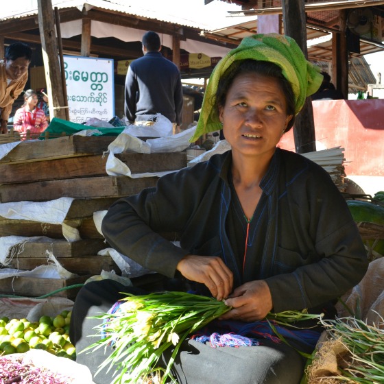 green onions at the inle lake market