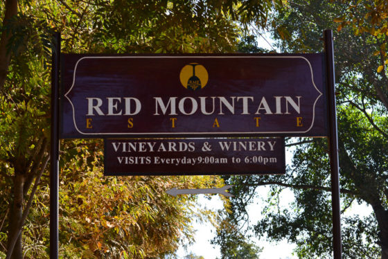 Entrance to Red Mountain Estate vineyards