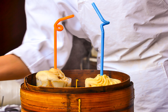 Soup dumplings at Yuyuan Bazaar