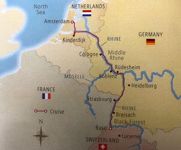 Viking Rhine River Cruise Map