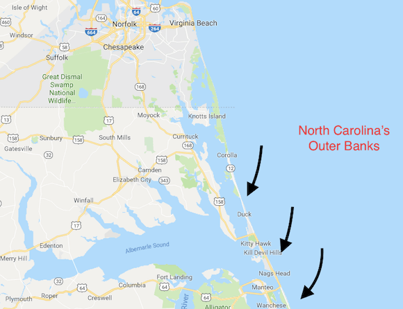 Map of the Outer Banks