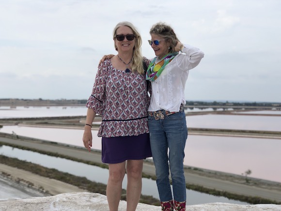 two women above the salt marsh 