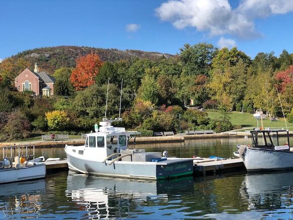 harbor with boats midcoast Maine