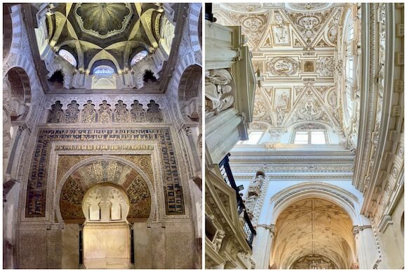 Church and Mosque elaborate ceilings in Cordoba, Spain Mezquita