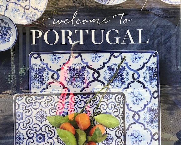 Blue and white Portugal tiles