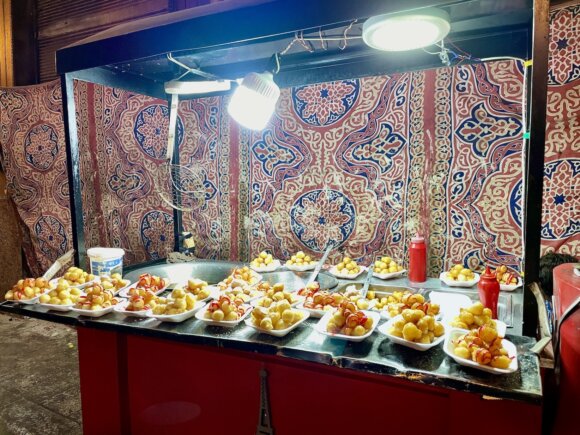 Street food at night in Cairo.